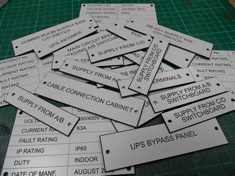 engraved electrical labels